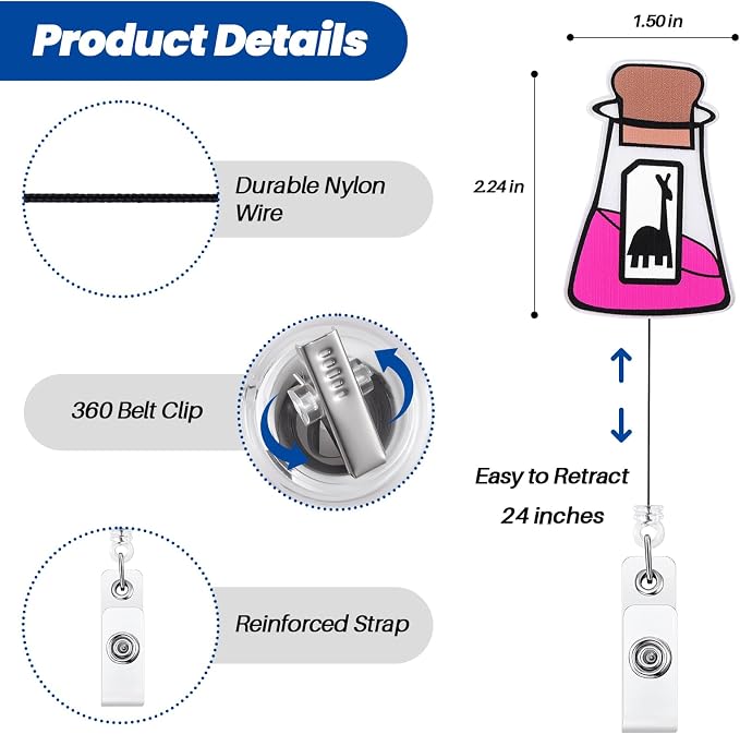 Funny Llama Potion Badge Reel, Cute Kuzcoo's Poison Retractable ID Card Badge - Image 4
