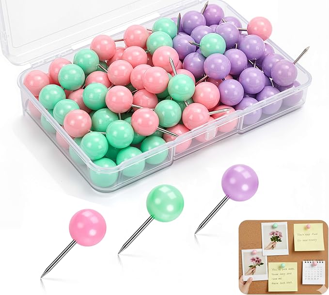 100 Pcs Macaron Decorative Push Pins by Unknown