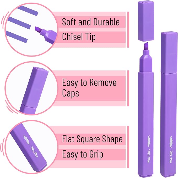 Mr. Pen- Aesthetic Highlighters No Bleed, 8 Pack, Cute Highlighters Assorted - Image 3