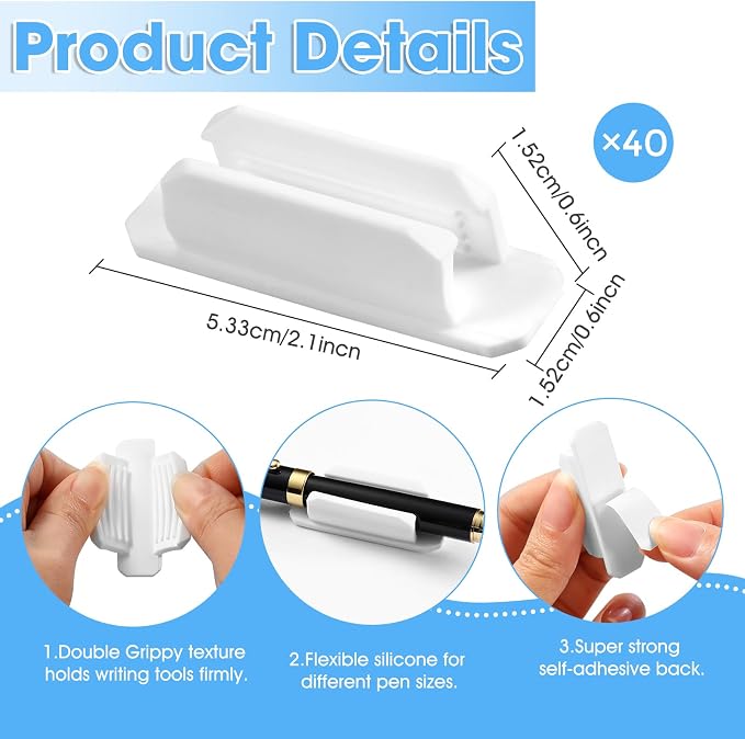 VZZNN 40 Pack Adhesive Pencil Holders - Image 2