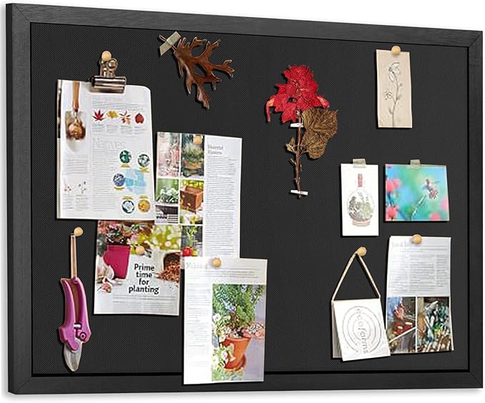 Miratino Large Bulletin Board, 23 "x17 Black Cork Boards for Walls with Frame, Pin Display Board Vision Board for Home School Office Decor-DeskLoop Office