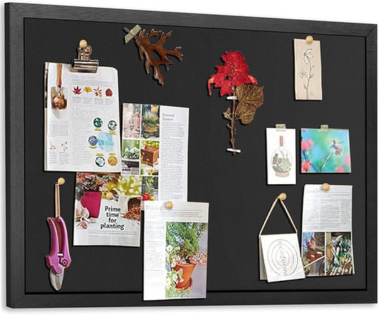 Miratino Large Bulletin Board, 23 "x17 Black Cork Boards for Walls with Frame, Pin Display Board Vision Board for Home School Office Decor-DeskLoop Office