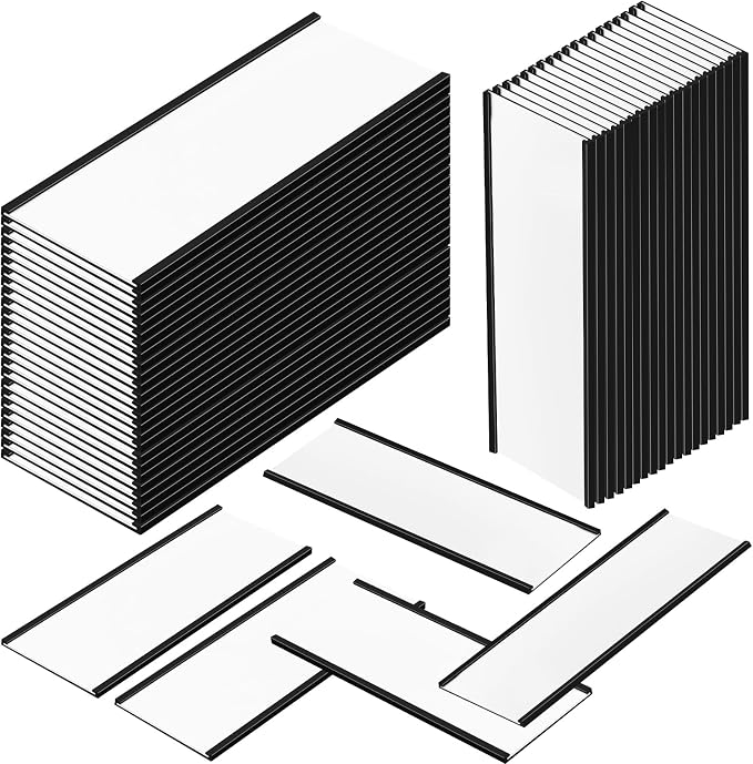 MotiMind 50 Pcs 6" x 2" Magnetic C Channel Label Holders by MotiMind