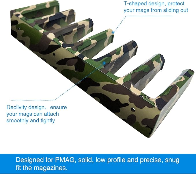 Solid ABS 6X Standard PMAG Wall Mount, Mag Holder, Home Magazine Storage Rack - Image 3