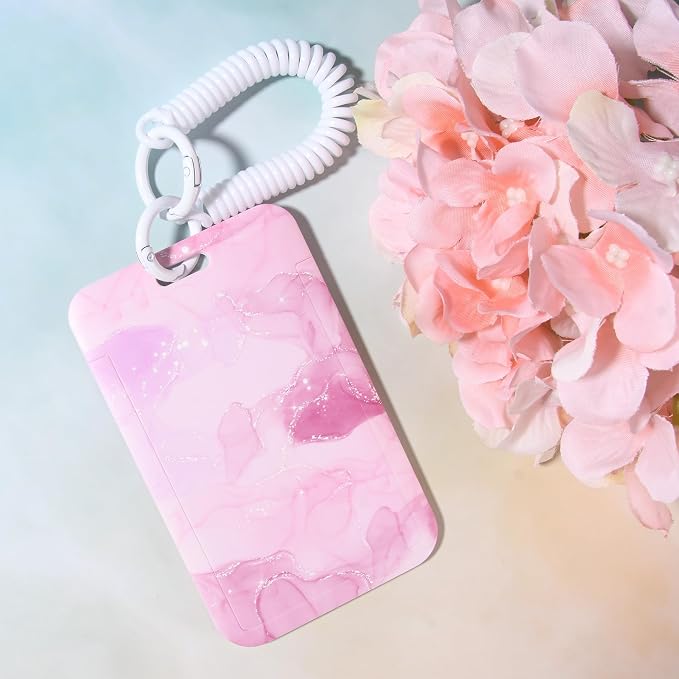 ID Badge Holder with Keychain, Spring Rope, and Metal Ring – Slide-Open Plastic - Image 7