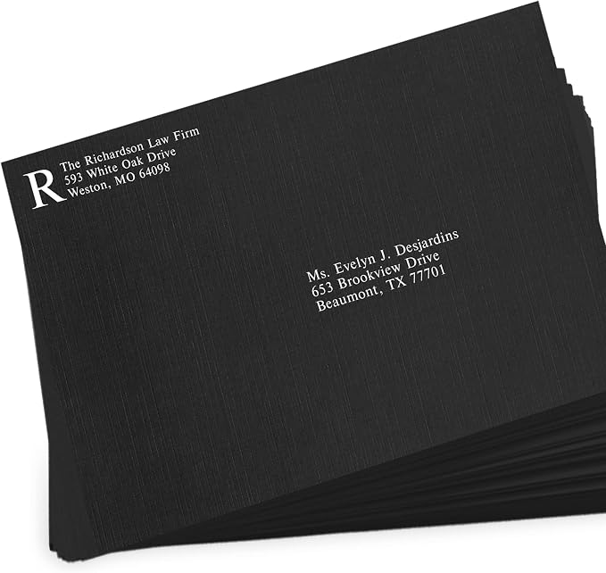 LUXPaper 9 x 12 Open End Envelopes | Peel & Press | Black Linen | 80lb. Text | - Image 5