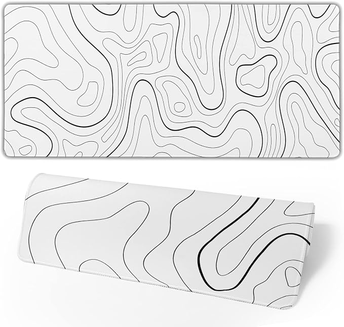 White Extended Gaming Mouse Pad by Brecoy