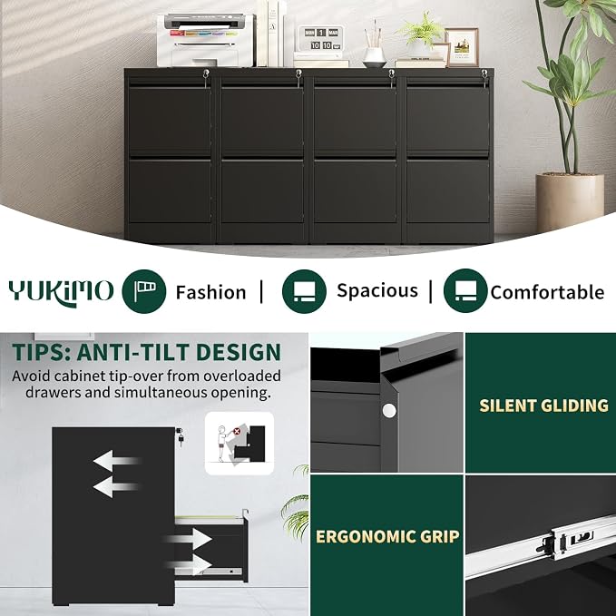 Yukimo 2 Drawer File Cabinet - Image 6
