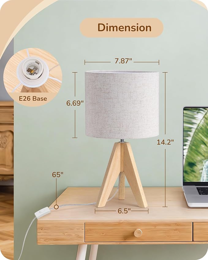 EDISHINE Small Table Lamp, Boho Bedside Lamp - Image 5