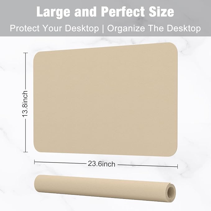Hsurbtra Desk Pad, 23.6" x 13.8" PU Leather Desk Mat, M Extended Mouse Pad - Image 3
