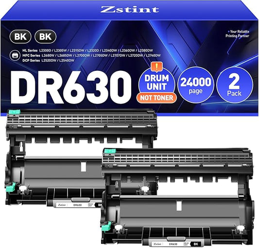 DR630 Drum Unit (Not Toner) Replacement Compatible for Brother DR-630 Imaging Drum HL-L2380DW HL-L2320D HL-L2340DW DCP-L2540DW MFC-L2700DW MFC-L2720DW HL-L2300D HL-L2360DW MFC-L2740DW Printer 2-Pack-DeskLoop Office