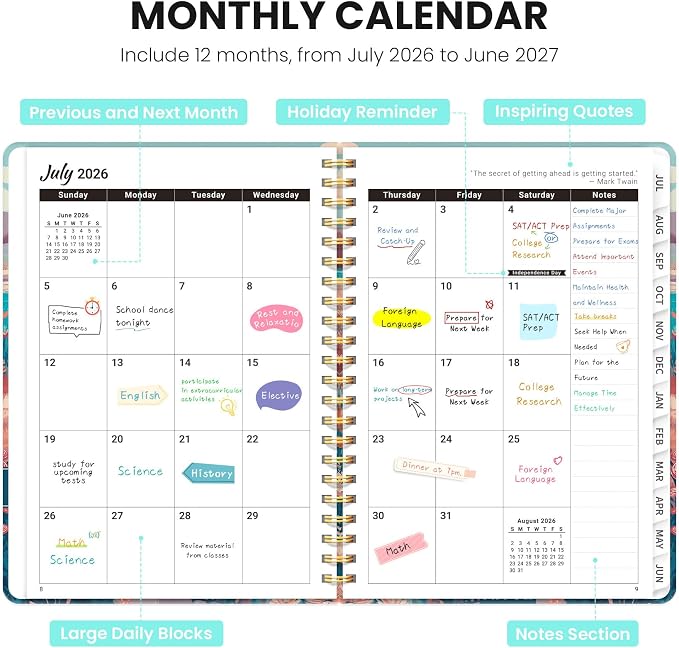 Planner 2026-2027, Monthly and Weekly Academic Planner July 2026 - Image 2