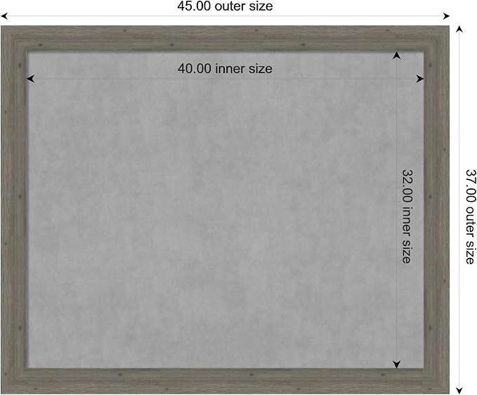 Amanti Art Grey Framed Magnetic Board 37x45 X-Large Vision Board - Image 3