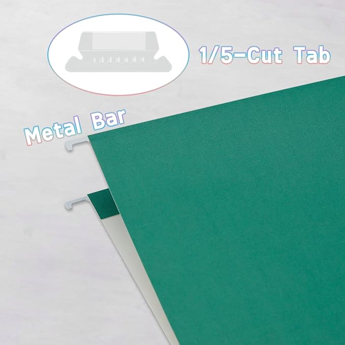 50 Packs File Folders Letter Size, Hanging File Folders, Hanging File Folders - Image 3
