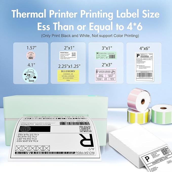 Thermal Shipping Label Printer 4x6 Bluetooth Label Maker - Image 3