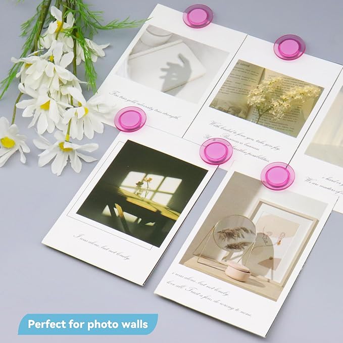 ZDZBLX Fridge Magnets, 28 Pack Magnet Strong Magnets Refrigerator Magnets Small Magnets for Whiteboard, Heavy Duty Magnets Mini Magnets Cute Round Magnets for Fridge, Locker, Classroom, Office (Pink)-DeskLoop Office