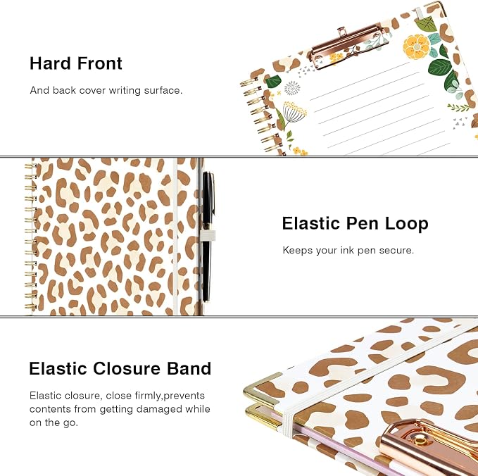 Ospelelf Clipboard with Storage 8.5 X 11，Padfolio Organizer, Spiral Portfolio - Image 5