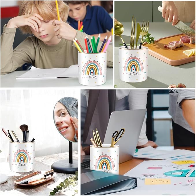 Pen Holder, Ceramic Durable Pencil Cup - Image 4