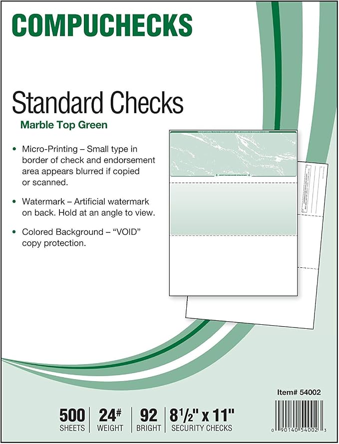500 Blank Check Stock by Compuchecks