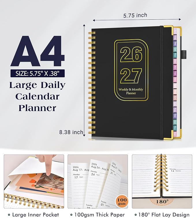 Academic Planner 2026-2027, 18 Months Weekly and Monthly Hardcover Planner - Image 5