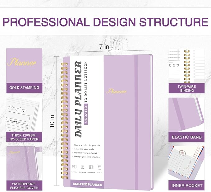 Daily Planner Undated, To-Do List Notebook - Image 5