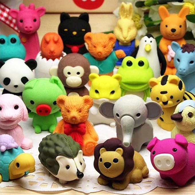 URSKYTOUS 35Pcs Animal Erasers Desk Pets by URSKYTOUS