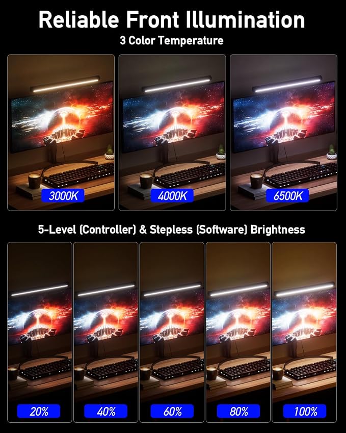 RGB Computer Light Bar， LED Monitor Lamp Screen Light Bar, Adjustable Monitor - Image 6