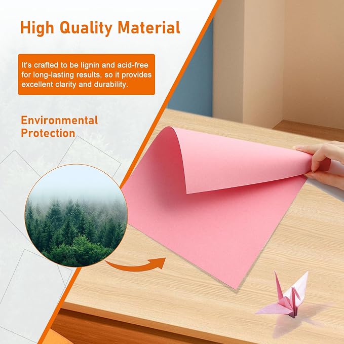 Guakicae 32 Sheets Pink Cardstock 8.5 x 11 Printer Paper, 80lb Premium Paper - Image 5