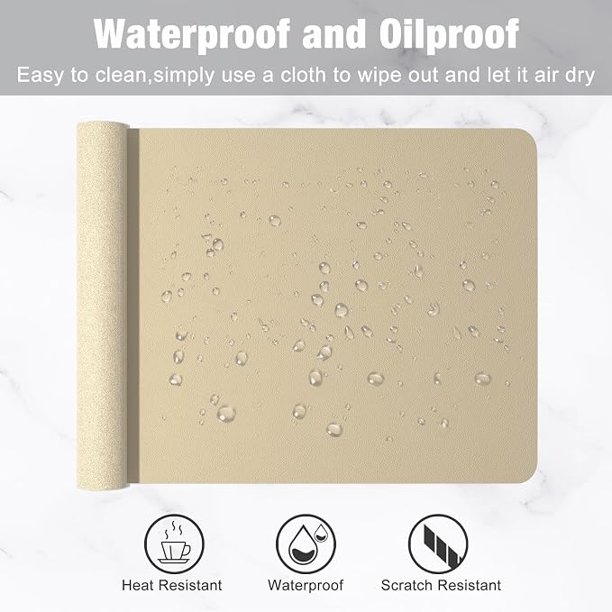 Hsurbtra Desk Pad, 23.6" x 13.8" PU Leather Desk Mat, M Extended Mouse Pad - Image 5