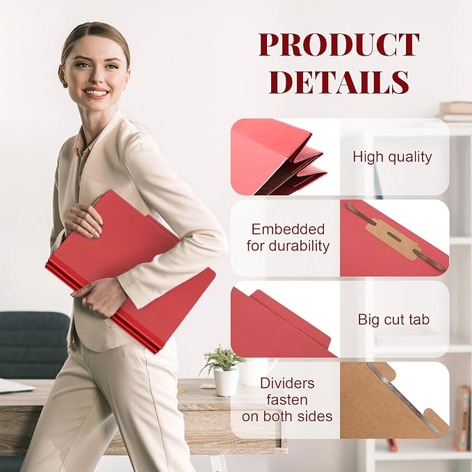 Skyygemm 24 Pcs Classification Folders Letter Size, 1 Divider Pressboard File - Image 4