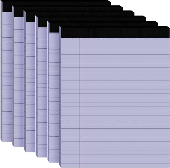 6pcs Legal Pads 8.5 x 11, Notepads 8.5 x 11 Inch, 30 Sheets/Pack, Perforate by Ciphyfee