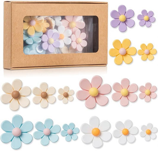 Homestheix - 3D Flower Magnets for Fridge 16 Pcs - Fridge Magnets Cute - Strong by Homesthetix