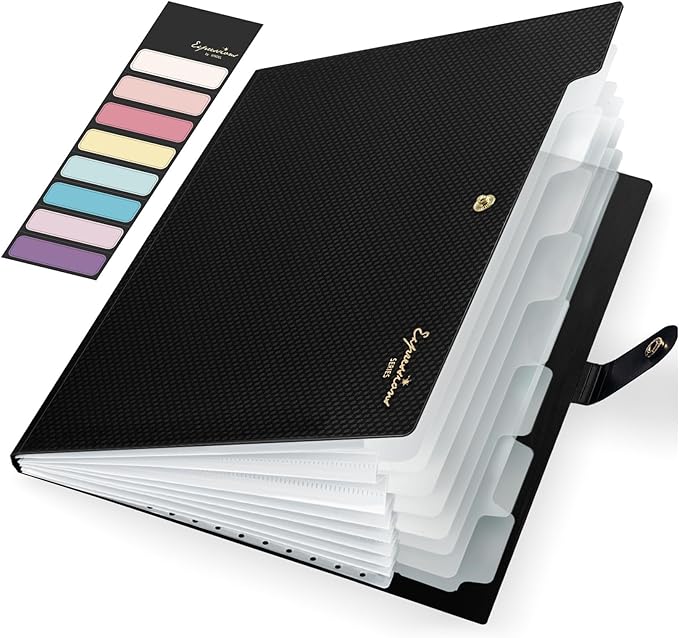 Sooez Accordion File Organizer 8 Pocket, Expanding File Folder by Sooez