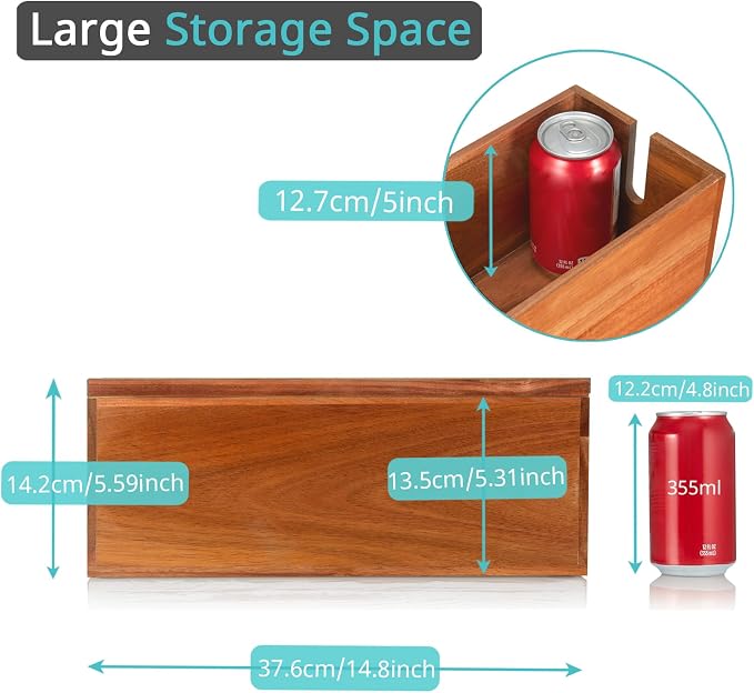 Large Cable Management Box, Wooden Cord Organizer Box - Image 3