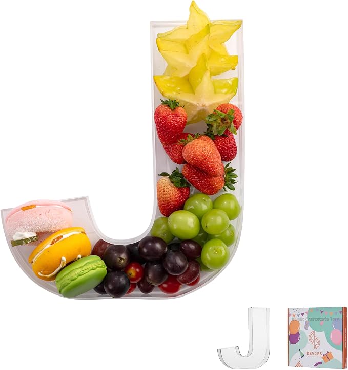 11" Clear Acrylic Letter & Number Charcuterie Tray-Reusable Fillable Alphabet by kevjes