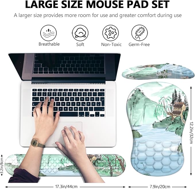 Ergonomic Mouse Pad Wrist Rest, 2 in 1 Keyboard Pad - Image 5