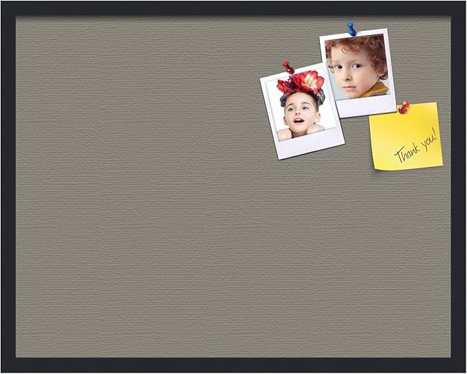 PinPix 28x22 Inch Cork Bulletin Board. This Decorative Framed Pin Board Comes with Pewter Design and a Satin Black Frame. Ideal for Home Office Decor or Message Board (PinPix-1812)-DeskLoop Office