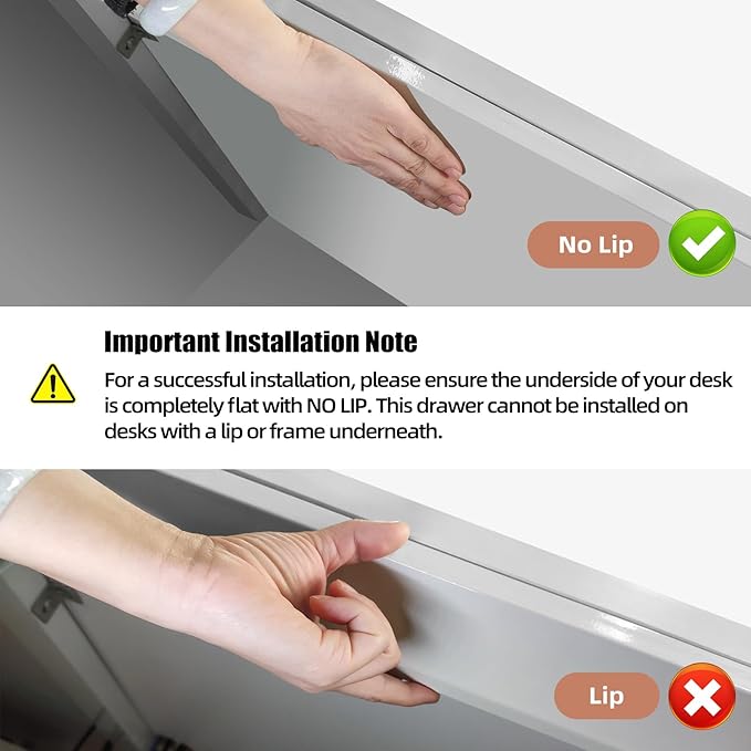 2Pcs Under Desk Storage Drawers Slide Out, Large&Medium, Stick On Drawers - Image 3