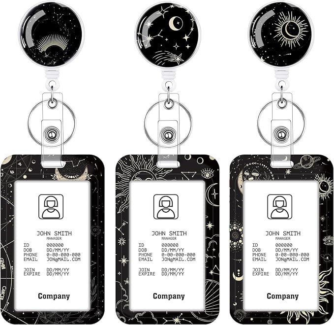 3 Set Moon Star Badge Holder by BESARME