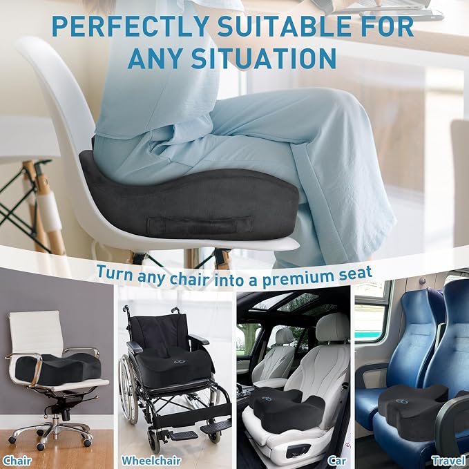 BlissTrends Seat Cushion, 5.2in Thick Memory Foam Cushions - Image 5