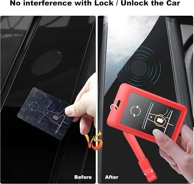 Key Card Holder for Tesla Card Key Holder Protective Cover Keychain for Model 3 - Image 2