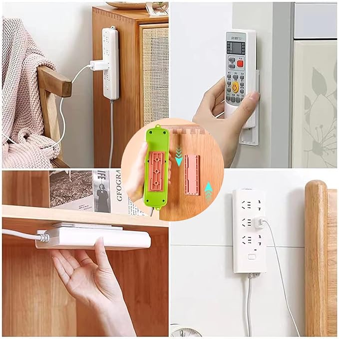 CHNLML 12PCS Power Strip Holder, Adhesive Punch-Free Socket Holder, Self - Image 4