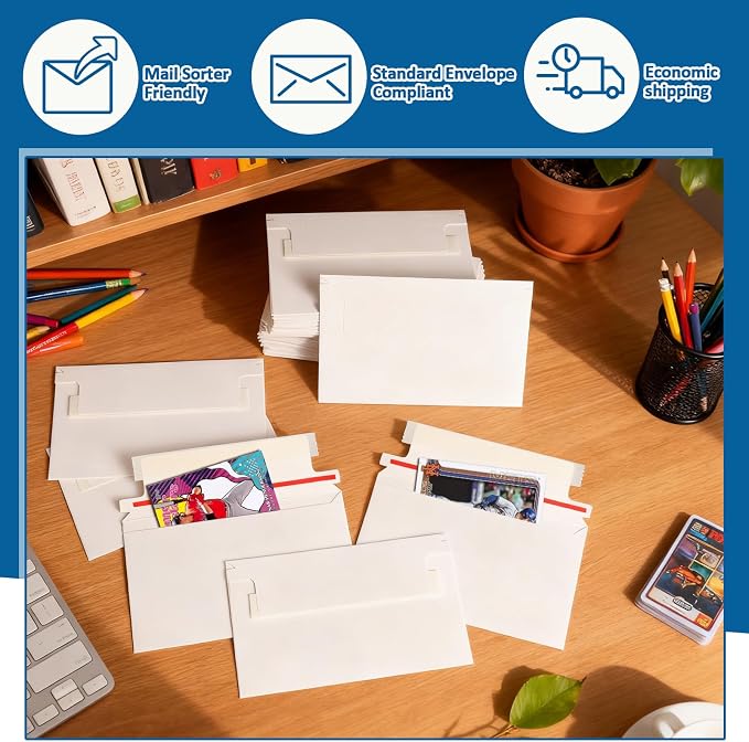 110 Pack Trading Card Mailing Envelopes, 7x 4.35 Inch Self-Adhesive Mailer - Image 6