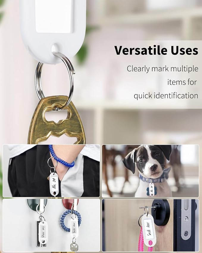 Uniclife 10 Pieces Key Tags 2 Inch Soft Plastic Key Chain Tags - Image 3