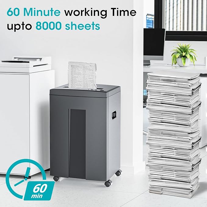 WOLVERINE 18-Sheet Shredders for Home Office Heavy Duty P-4 Security Level Crosscut Paper Shredder Paper/CD/Card Ultra Quiet Paper Shredder for Home with 6 Gallons Pullout Waste Bin SD9113(Grey ETL)-DeskLoop Office