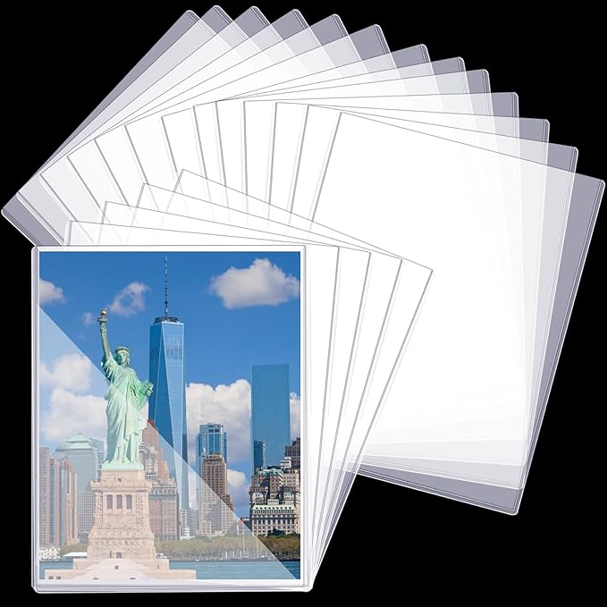 25 Pcs 8 1/2" x 11" Rigid Print Protectors Clear Sheet Protectors Hard Plastic by Ysglory