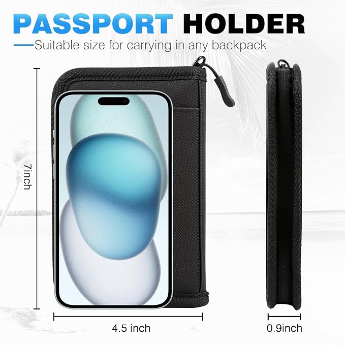 Single Passport Holder for Travel, RFID Travel Document Organizer for Women - Image 2