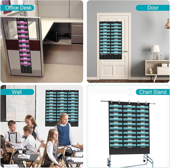 KIKIGOAL 20 Pockets Hanging Wall File Organizer, Heavy Duty Storage Pocket Chart - Image 7