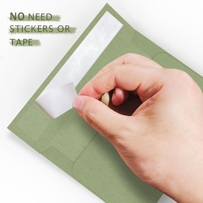 100 Pack A2 Sage Green Envelopes, Goefun 4.375 x 5.75 Greeting Card Envelopes - Image 3