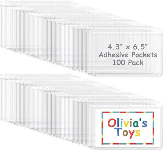 Jeyiour 100 Pcs Label Holders Adhesive Nameplate Pockets Storage Bin Labels by Jeyiour
